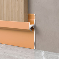 Plinthe décorative en aluminium LED, résistante à l'eau, brossée, 60 mm, encastrée, pour plinthe d'appartement