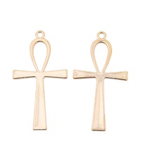 Rétro catholique métal croix pendentif Bronze pendentif bijoux pour la fabrication de bijoux bricolage Antique grand Ankh croix breloques en gros