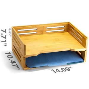 Tre Stackable đôi Tier Side thư khay tùy chỉnh tập tin tài liệu chủ đứng tổ chức nhà văn phòng bàn đa chức năng - Product Image 2