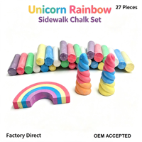 Lot de 27 Craies Licorne Personnalisées OEM pour Trottoir, Colorées, Lavables, Sans Poussière, Certifiées Sûres, pour Dessin Extérieur, Idéales Anniversaire Enfants