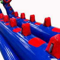 Bateau banane gonflable double bleu foncé pour sports nautiques, jeu aquatique amusant, bateau dragon flottant, jouet gonflable tractable pour l'eau