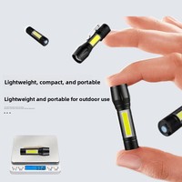 Mini lampe torche télescopique puissante pour l'extérieur, rechargeable par USB, LED, camping, lumière du jour 5000K, portée du faisceau 50-100m, corps en plastique