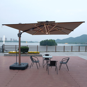 Sombrilla de Playa Moderna de Aluminio Impermeable con Inclinación Automática para Patio, Terraza, Balcón o Exteriores de Villas - Product Image 6