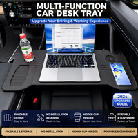 Table pliante pour voiture, plateau de siège, support portable pour ordinateur portable, support multifonctionnel stable pour volant, repas, travail, voyage