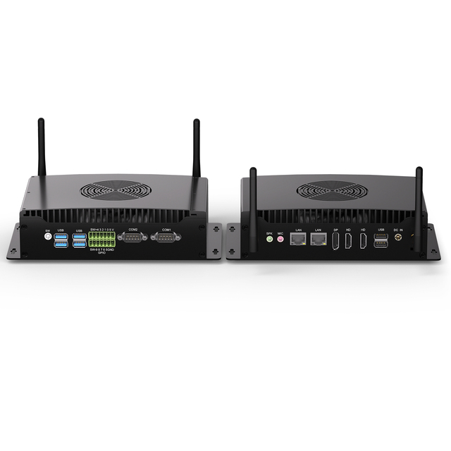 Fan Cooling Industrial Mini PC Intel I5-1235U 2xRJ45 LAN 2xRS232 COM GPIO DDR4 SSD 3x4K Display Support Win10/11 Linux