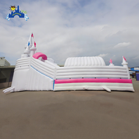 Lilytoys géant château blanc parc gonflable parc aquatique terrestre portable toboggan gonflable avec piscine pour l'extérieur
