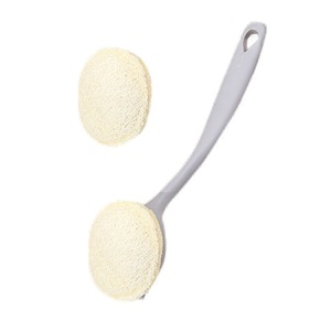<b>Natural</b> Loofah <b>Sponge</b> Pot Brush Long Handle Detachable Anti Scratch Kitchen Cleaning Brush - Product Image 1