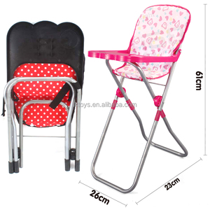 Chaise haute pliable Lucky Toys pour poupées jusqu'à la taille d'une poupée, mobilier pour poupées, chaise haute d'alimentation pour poupées - Product Image 1