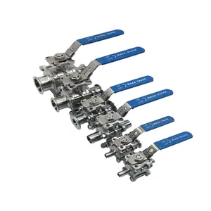 Acciaio Inossidabile <span class=keywords><strong>di</strong></span> alta <span class=keywords><strong>Pressione</strong></span> Limite Interruttore Sanitario 3 pz <span class=keywords><strong>Valvola</strong></span> a Sfera Con Tri Morsetto Saldato Filettato - Product Image 1