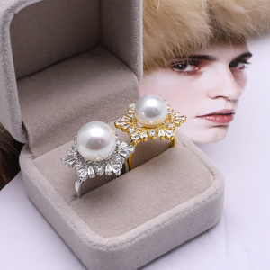 Ensemble de boucles d'oreilles et de bagues en argent S925 avec pendentif flocon de neige, accessoires de bricolage, ouvert, réglable, polyvalent, porte-bijoux en perles, 20 mm, sac de 10 - Product Image 3
