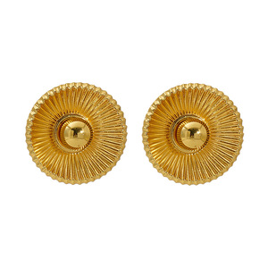 Zogxin Stud Earrings Gold Zircon Round Flower Shape Geometric Party Jewelry - Product Image 4