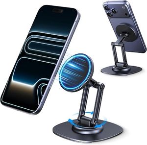 Magnetic <b>Phone</b> <b>Stand</b> 360 Degree Rotation Adjustable Desk Holder <b>for</b> Apple iPhone Metal Base Foldable Design - Product Image 1