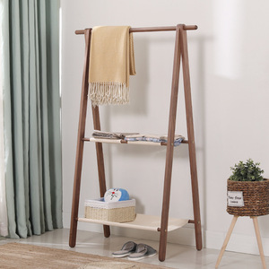 Perchero de Madera Maciza de Dos Niveles, Tipo de Pie, para Almacenamiento de Ropa en el Dormitorio, Diseño Moderno y Simple - Product Image 2