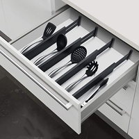 Diviseurs de tiroirs extensibles en bambou, organisateurs ajustables pour ustensiles de cuisine, chambre, bureau, rangement de tiroirs, vente en gros, OEM, personnalisé