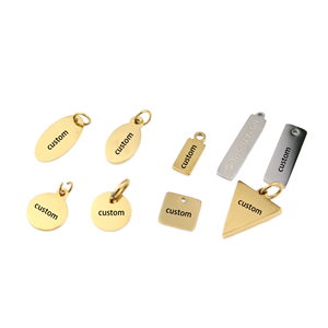 Индивидуальные 18-каратные позолоченные украшения из нержавеющей стали с выгравированным логотипом квадратные бирки современный стиль металлический сувенир для ожерелья браслеты - Product Image 1