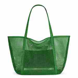 Bolso de Playa de Mimbre con Logotipo Bordado Personalizado, Bolso de Mano de Paja Tejida a Crochet Hecho a Mano para Mujer - Product Image 3