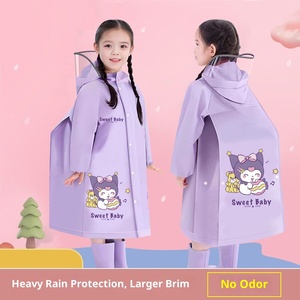 Imperméable pour enfants en gros avec grand chapeau à large bord, sac d'école pour garçons et filles, imperméable pour enfants, randonnée en plein air, <span class=keywords><strong>cape</strong></span> <span class=keywords><strong>de</strong></span> <span class=keywords><strong>pluie</strong></span> pour étudiants - Product Image 2