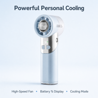 Ventilateur portable rechargeable 3600 mAh à affichage numérique 100 niveaux, haute vitesse, souffleur de refroidissement turbo minimaliste
