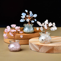 Árbol de la Fortuna de Cristal Natural Mini al por Mayor, Base de Cristal Hecha a Mano, Árbol de Feng Shui para Decoración de Escritorio, Regalo, Suministro a Granel