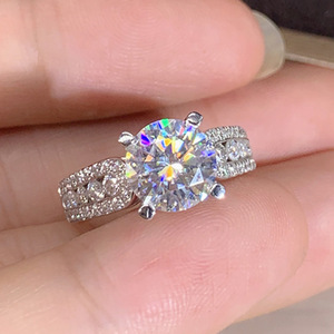 Anello da donna con cristalli di zircone a quattro punte, classico, per fidanzamento, matrimonio, gioielli quotidiani, regalo - Product Image 5