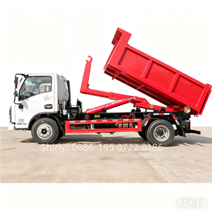 Dongfeng 4x2 Gancho hidráulico Elevador Camión de basura Carga trasera Cubo de basura Vehículo de recolección de residuos para limpieza urbana - Product Image 1