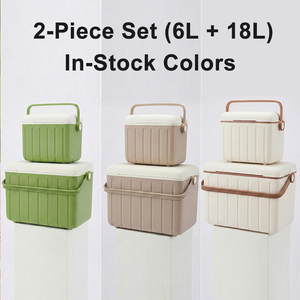 Ensemble <span class=keywords><strong>de</strong></span> glacières 6L et 18L avec logo personnalisé, combo <span class=keywords><strong>de</strong></span> glacières empilables, <span class=keywords><strong>coffre</strong></span> à glace portable en plastique rigide, cadeau promotionnel pour le camping en plein air - Product Image 6