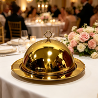 Chauffe-Plat Commercial FLEY en Acier Inoxydable avec Couvercle Haut pour Buffet, Plat de Service pour Repas Occidentaux, Idéal Mariages et Banquets