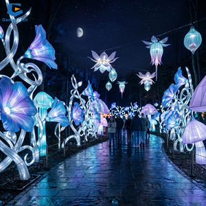 Installation de lanternes de jardin bioluminescentes immersives, Festival de lumières Canyon de fleurs en cristal, Expérience de lanternes - Product Image 2
