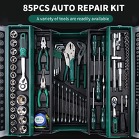 Ensembles d'outils à main nouveau design Kit de 85 pièces Kit d'outils ménagers professionnels Ensemble d'outils de réparation automobile avec boîtier en plastique