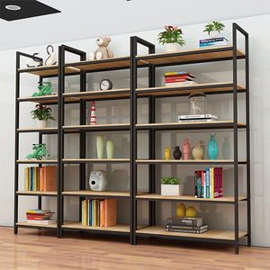 Supermercato vendita al dettaglio espositori scaffali in acciaio comodo legno scaffali per la scuola ufficio durevole metallico per minimarket - Product Image 1