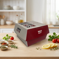 Boîte à hamburger en carton personnalisée à bas prix, emballage jetable pour fast-food, conteneur OEM avec faible MOQ