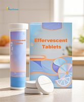 Rasa kustom tablet Effervescent Vitamin Vegan bebas Gluten Vitamin D C E B6 asam folat