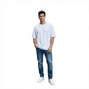 Hot Summer sale Heavyweight Ripped Raw Hem T Shirts Men 100% Cotton Tshirts Vintage Boxy Cropped Distressed t shirt - Product Image 1