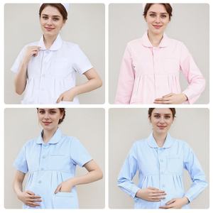 Uniformes d'infirmière enceinte salopette de <span class=keywords><strong>grossesse</strong></span> à manches longues Version à manches courtes manteau blanc pour uniformes d'hôpital de médecin féminin - Product Image 3