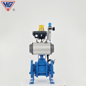 Vanne à boisseau sphérique pneumatique Q641TC-16CP en céramique, à brides, en acier inoxydable, pour la régulation des liquides agressifs (pâte, acide, alcali, vapeur, eau) et l'industrie. - Product Image 3