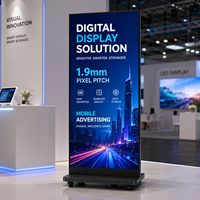 Écran d'affichage LED vertical couleur pleine, type Cubo, pour affichage publicitaire, signalétique, éducation, montage au sol, mobile, intérieur, IP65, pixel 1,9 mm