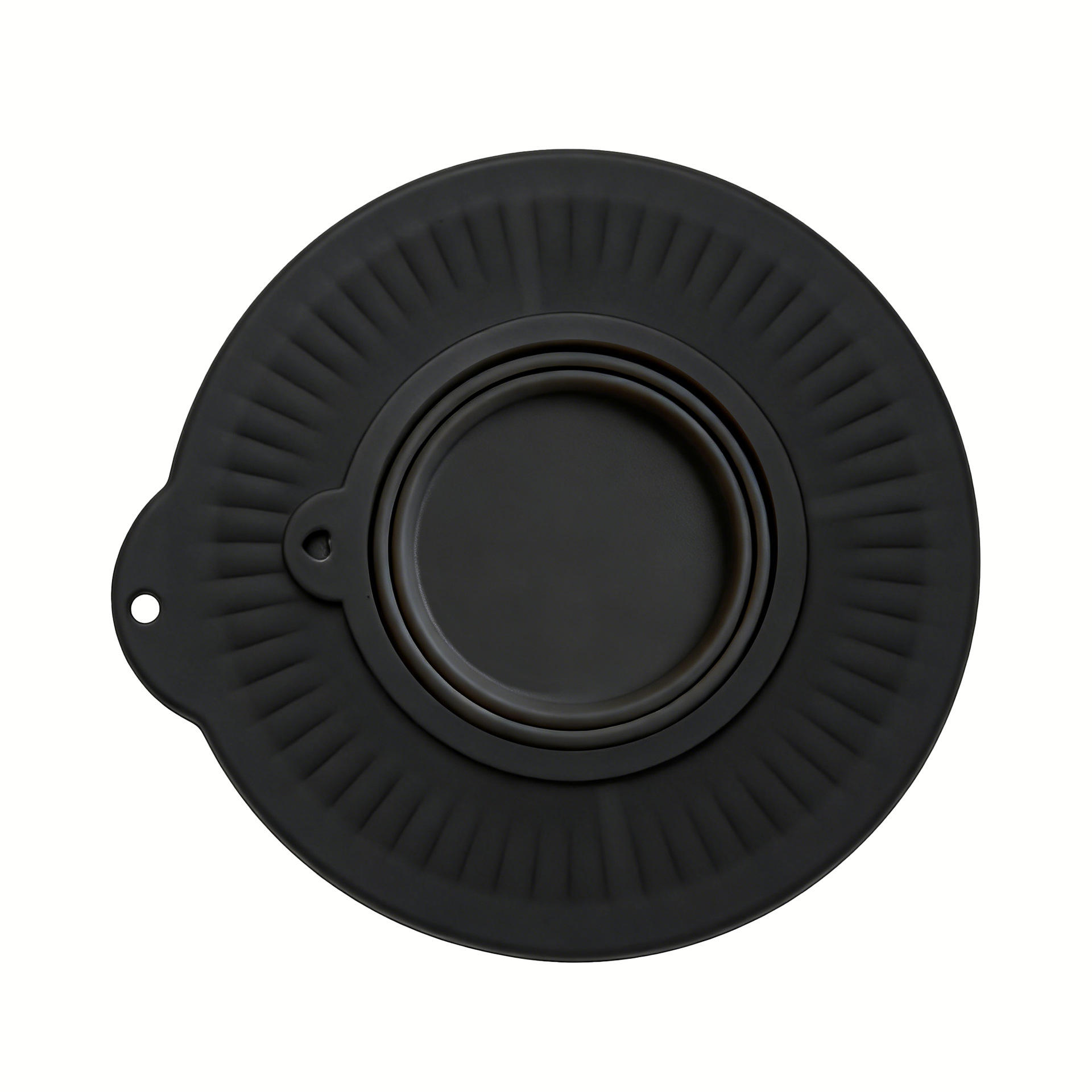 Couvercle anti-éclaboussures avec bol pliable-noir