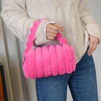 Sac à main en peluche style coréen, sac à bandoulière en fausse fourrure moelleuse, vente en gros