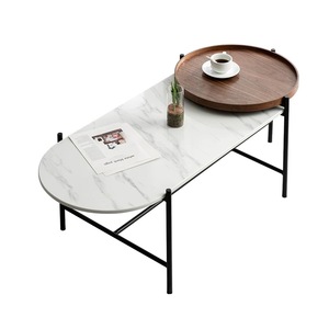 Modern Hot-selling White Round Marble Living Room <strong>Coffee</strong> <strong>Table</strong> <strong>Oval</strong> - Product Image 1