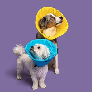 Cono para perros Alternativa Perro Fácil de limpiar Protector Ligero Cubierta para el cuello Collar de recuperación para mascotas para cirugía con bucles elásticos