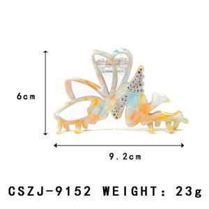 مشابك شعر YIYI بتصميم سحابة المحيط على الطراز الصيني، مشابك شعر عصرية ملونة باللون الأبيض والأزرق السماوي والوردي، مشابك شعر مخصصة من الأسيتات بالجملة - Product Image 2