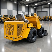 Mini-chargeuse sur pneus de qualité supérieure CE EPA 4x4, chargeuse compacte utilitaire avec godet, OEM chinois, personnalisable pour l'agriculture et la construction