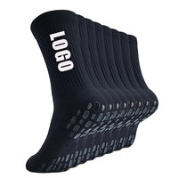 Chaussettes de sport mi-mollet en coton tricotées antidérapantes personnalisées avec logo, faible MOQ, unisexe, respirantes, durables, pour fitness et course à pied, en maille, vente en gros