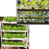 Système hydroponique vertical de grande taille avec kit de tuyaux en PVC à 72 trous, pompe à eau 12V pour la culture de légumes en intérieur