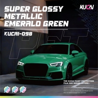 KUCAI 5*59FT Super Gloss PVC Super Brillant Vert Émeraude Métallique Vinyle Adhésif pour Carrosserie de Voiture à Changement de Couleur Garantie 1 An