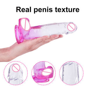 Realistischer <span class=keywords><strong>Dildo</strong></span> für Frauen Vaginal G-Punkt Gelee Schlanker <span class=keywords><strong>Dildo</strong></span> Sexspielzeug Klarer <span class=keywords><strong>Dildo</strong></span> Starker Saugnapf Anal Sexspielzeug für Frauen - Product Image 2