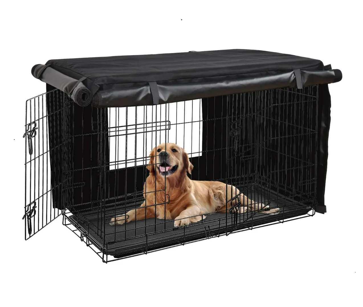 Dog Kennel House Cover Waterproof Dust-proof Durable Oxford Dog Cage Cover Foldable Washable Outdoor
