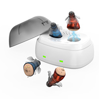 Aides auditives LingDong rechargeables super mini CIC, contrôle par application, batterie Li-ion, amplificateur de son invisible, boîte de charge sèche