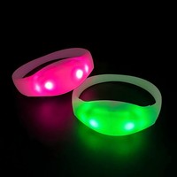 Geburtstags-Sonderangebot Konzert Musik-Synchronisiertes 15 LED-Farben Sprach- und Tonaktiviertes Leuchtendes Armband 4-6 Stunden Akkulaufzeit