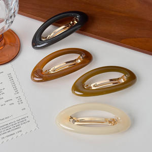 2025时尚简约气质廉价椭圆形空心弹簧夹9.7厘米醋酸发夹 - Product Image 2